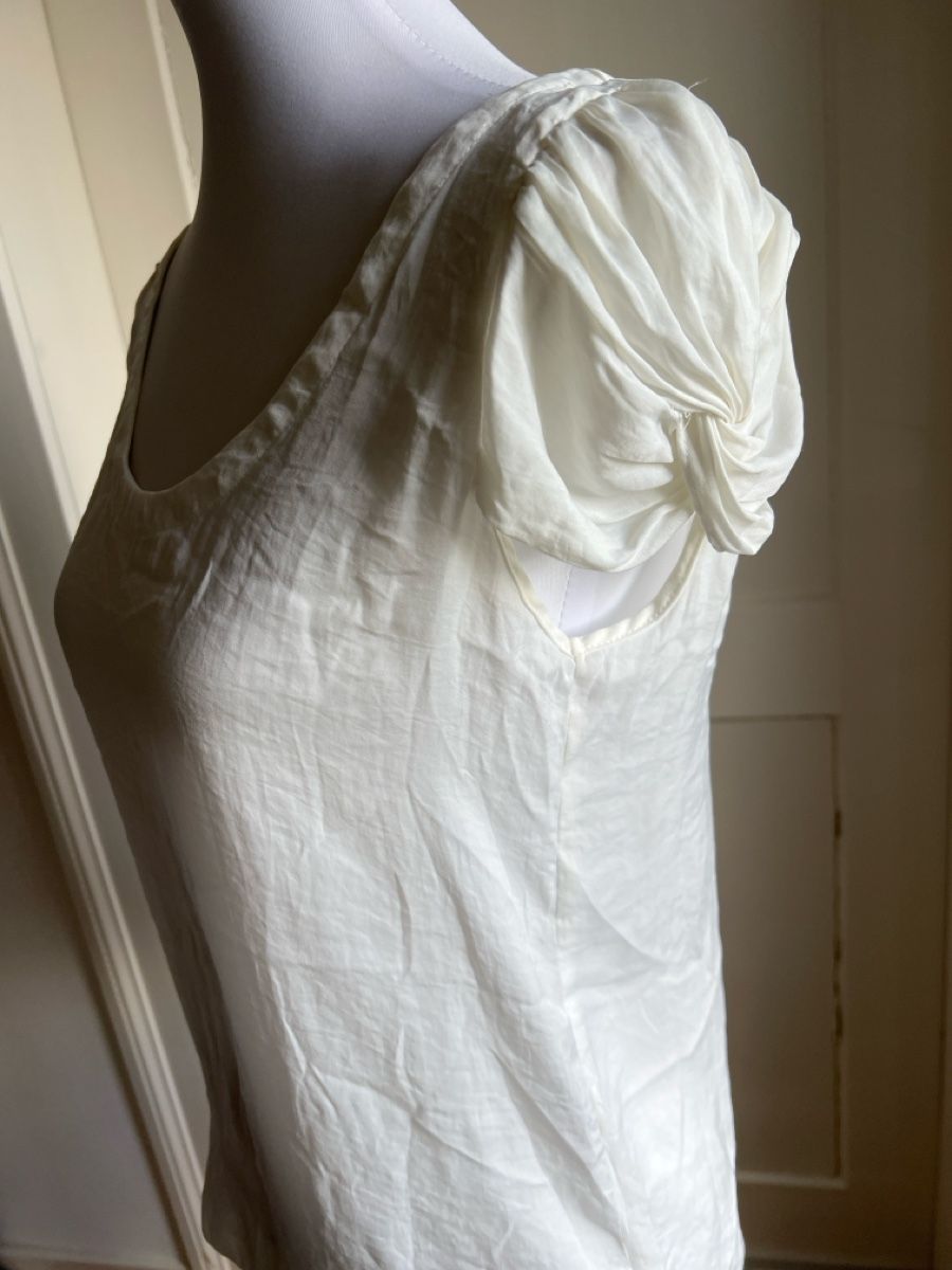 Zara Camicette: Zara Basic Shirt, Sommerbluse, Top, CremeWeiss, Gr. S/M – Usato da Oensingen venduto da SchickeDame 1
