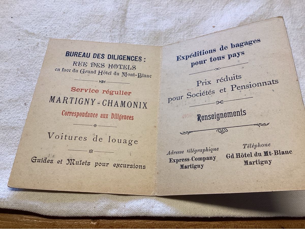 Cartoline postali: Martigny DEPLIANT diligences 1902 rare – Usato da Luc (Ayent) venduto da Rebouille 2