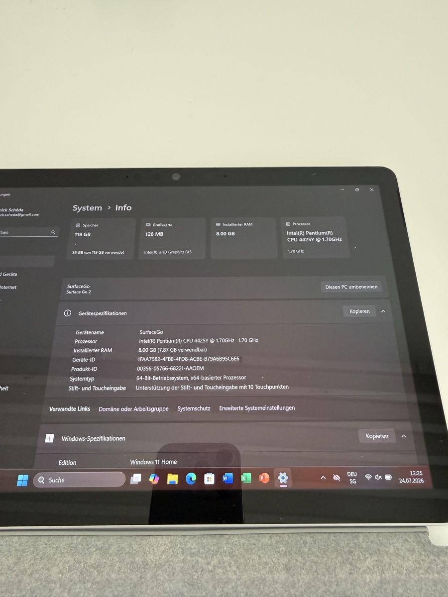 Microsoft Notebook: Microsoft Surface Go 2 Tablet Intel Pentium 8GB RAM 128GB SS – Usato da Schüpfen venduto da ASC15 1