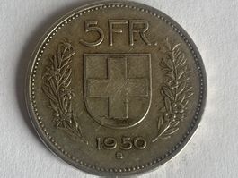 Pièce de 5 francs en argent 1950