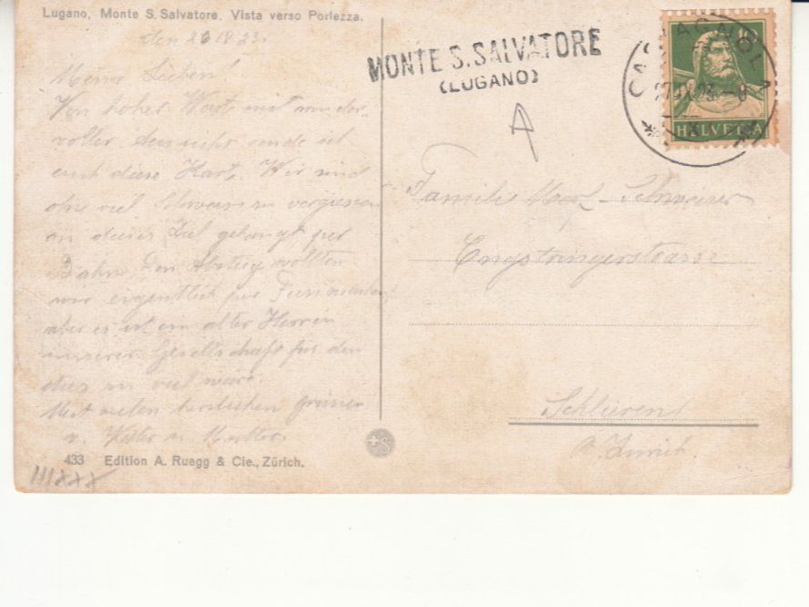 Cartoline postali: San Salvatore 1923 mit Stabstempel – Usato da Bürglen TG venduto da StampGraf 1