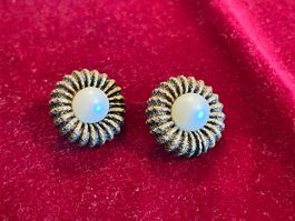 ✨ Boucles vintage italiennes doré vieilli rétro chic 60s