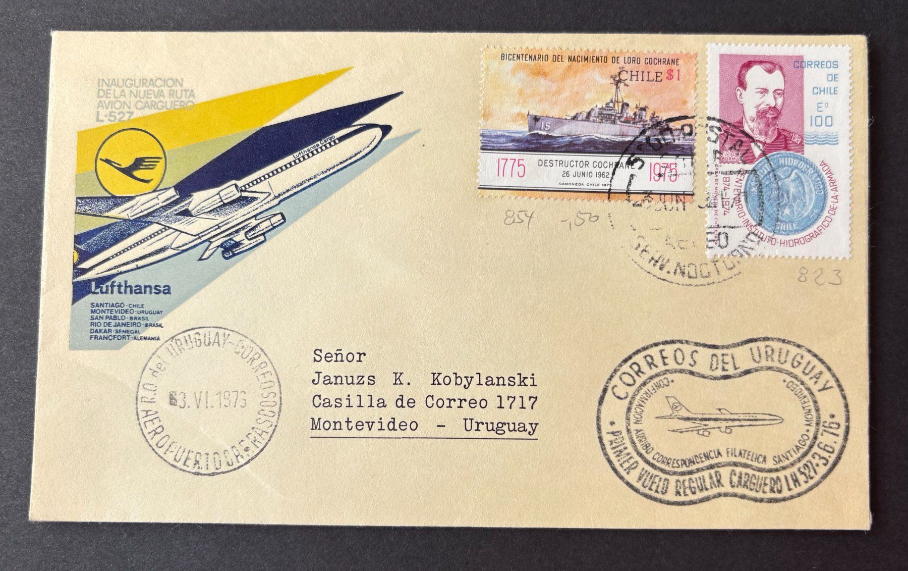 Tous les timbres: LUFTHANSA L527  CHILE 1973 – D'occasion à Ostermundigen par wini63