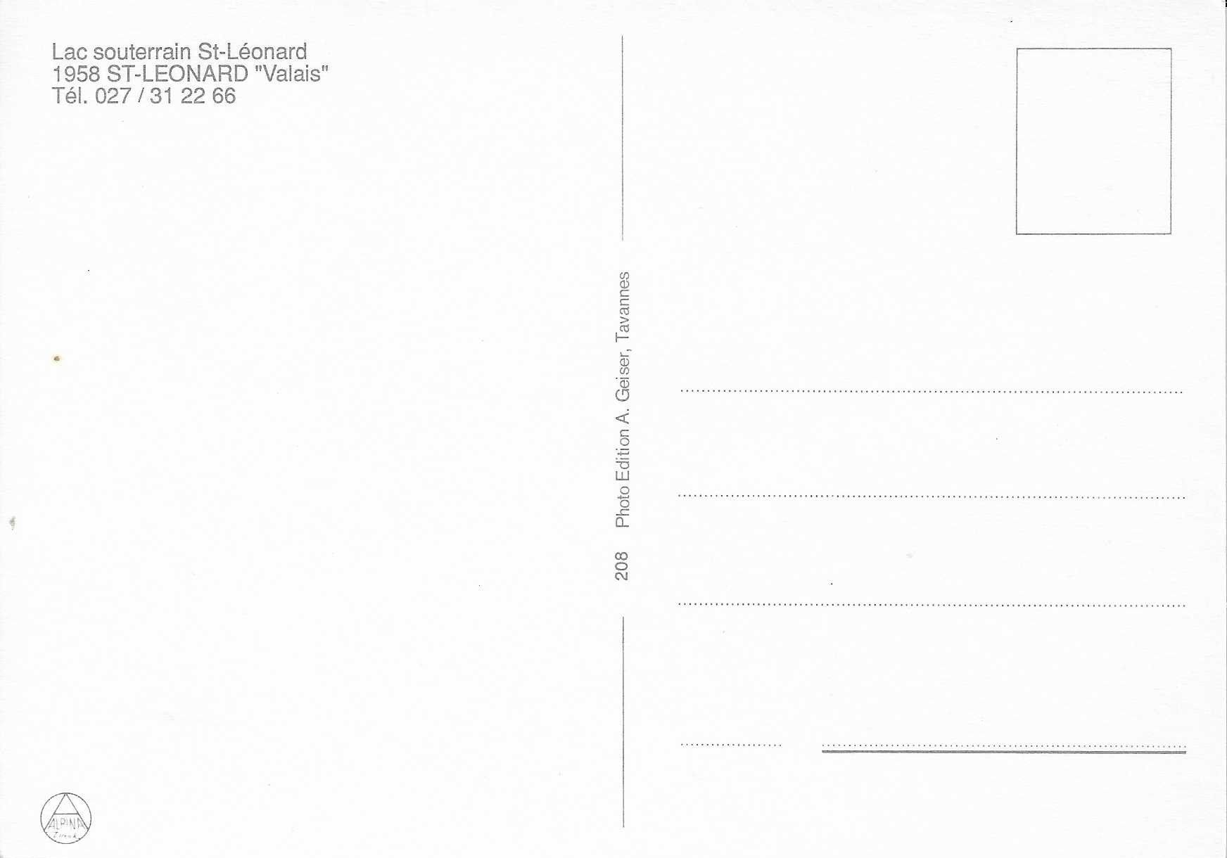 Cartoline postali: Lac souterrain St-Léonard VS – Nuovo (secondo la descrizione) da Rothrist venduto da Stranglehold 1