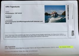 2 Tickets Schifffahrt Untersee und Rhein