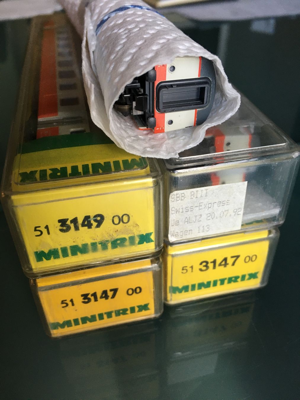 Trix Modellini di ferrovie: 5 Wagen Minitrix Swiss Express SBB Spur N – Usato da holziken venduto da Weston 9