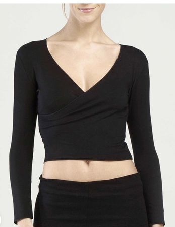 Wickeljacke schwarz Langarm Grösse S Temps Danse