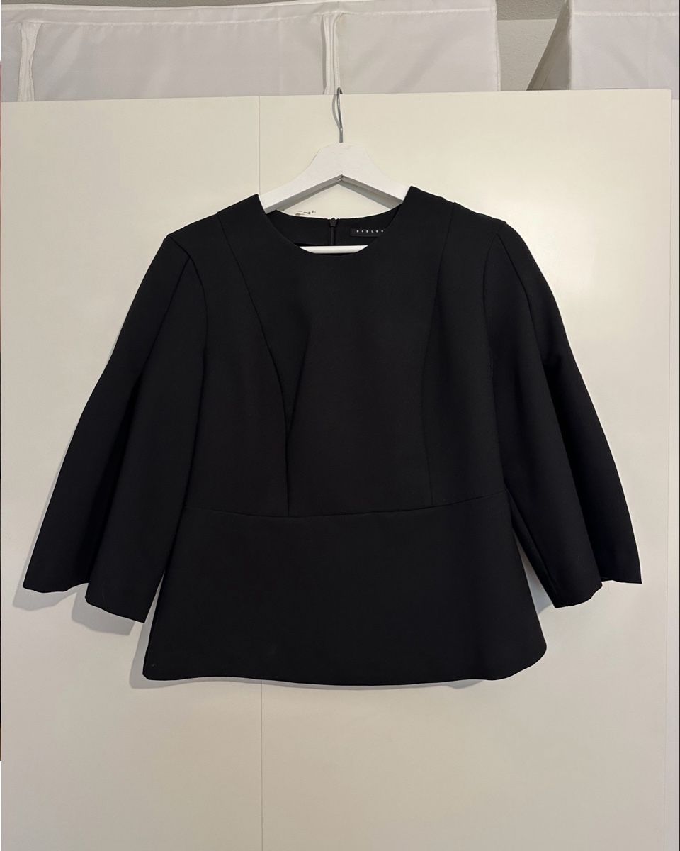 Sisley Chemisiers: Sisley Blouse Black Size M flared sleeves new – Neuf (Voir description) à Luins par vvs_7kqr 1