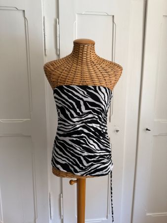 Bustier-Top mit Zebra-Muster XS