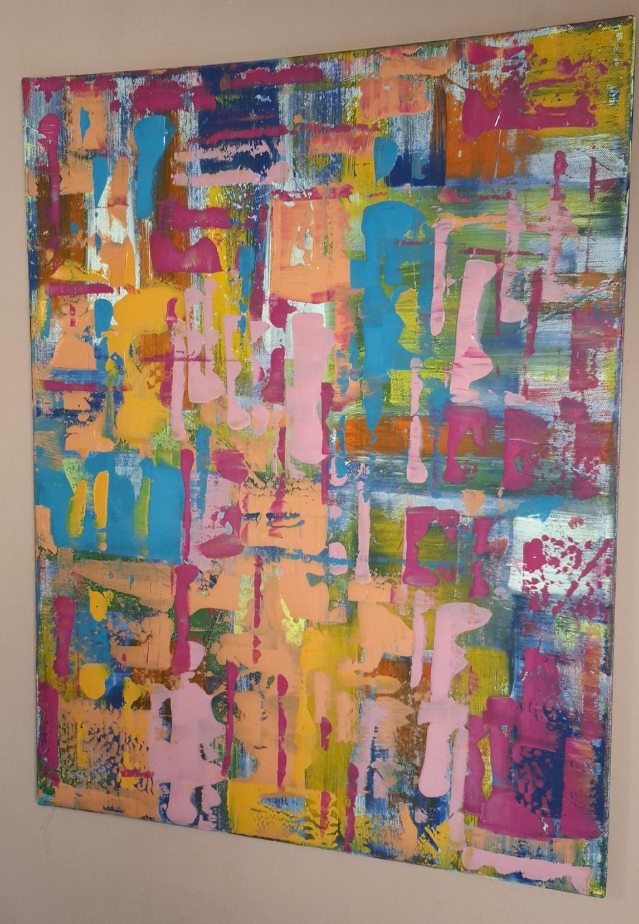 Dipinti: Gemälde, bunte Farben, Kunstwerk, handmade 57×75 – Nuovo (secondo la descrizione) da Riehen venduto da Steinbock1970 1