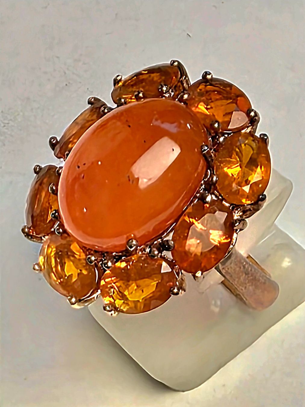 Anelli: Edelstein Fingerring orange – Nuovo e nell'imballaggio originale da Zürich venduto da adriben 3