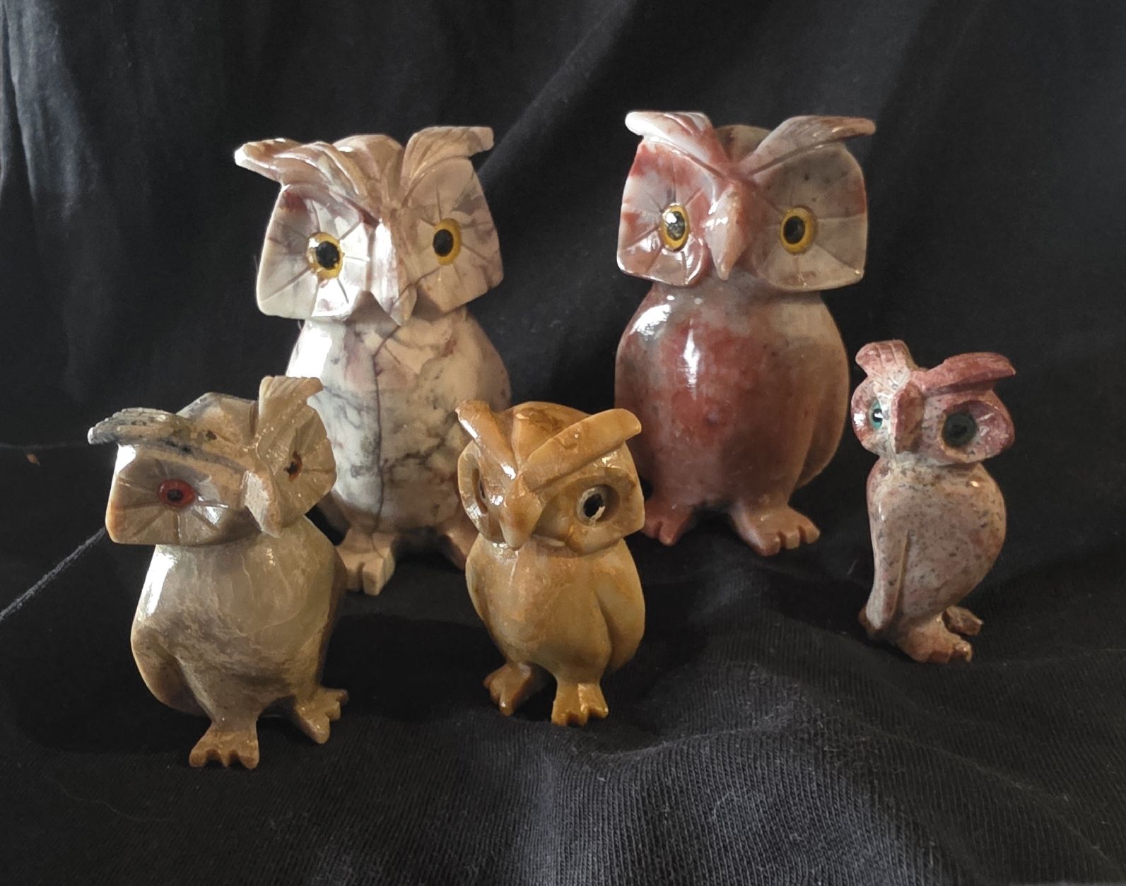 Statuette: Speckstein Eulen Figur 5 stk.alli zämä ein Preis geschnitzt – Nuovo (secondo la descrizione) da Rickenbach BL venduto da nicole611 2