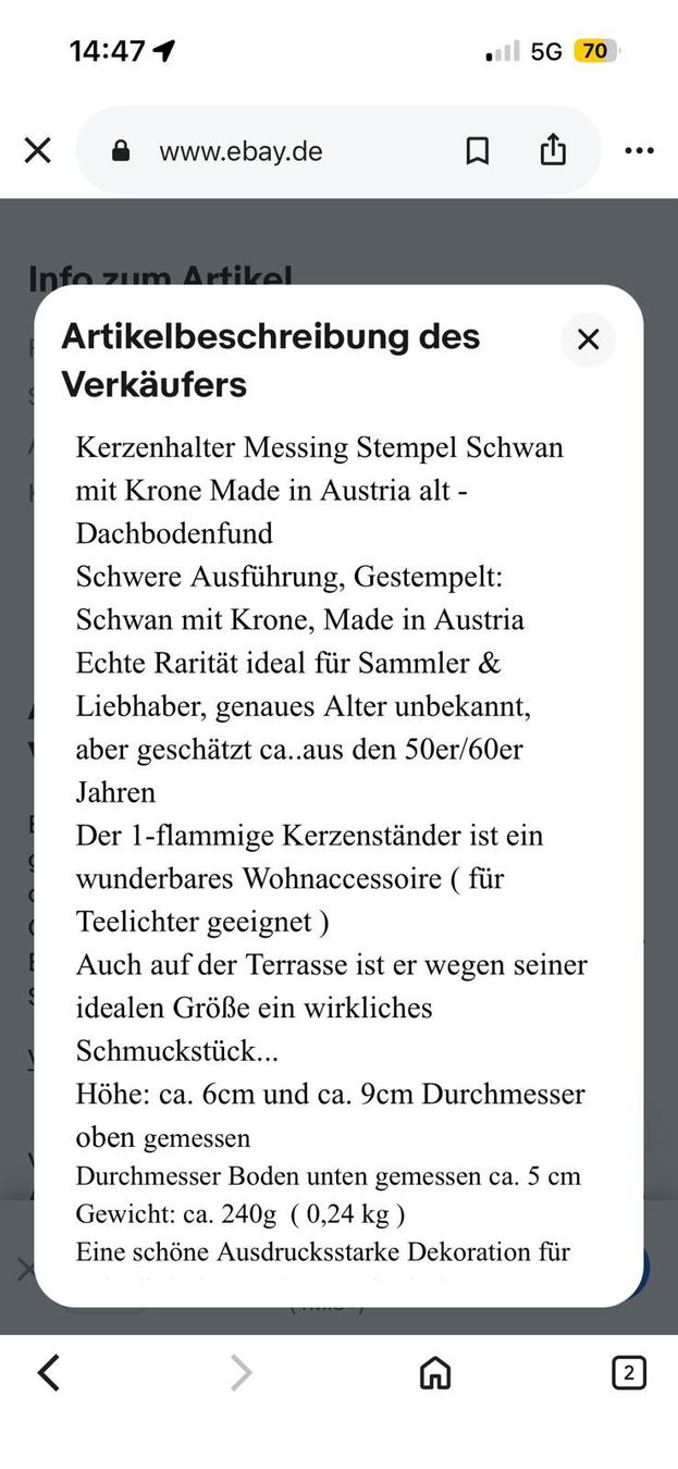 Bougeoirs: Antiker Kerzenständer Messing – D'occasion à Kloten par Juanita3 6