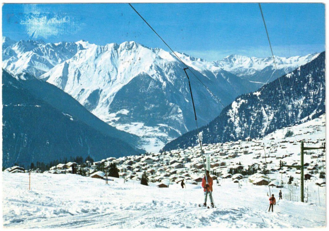 Ansichtskarten: Verbier mit Skilift – Gebraucht aus Binningen von Mountainrider