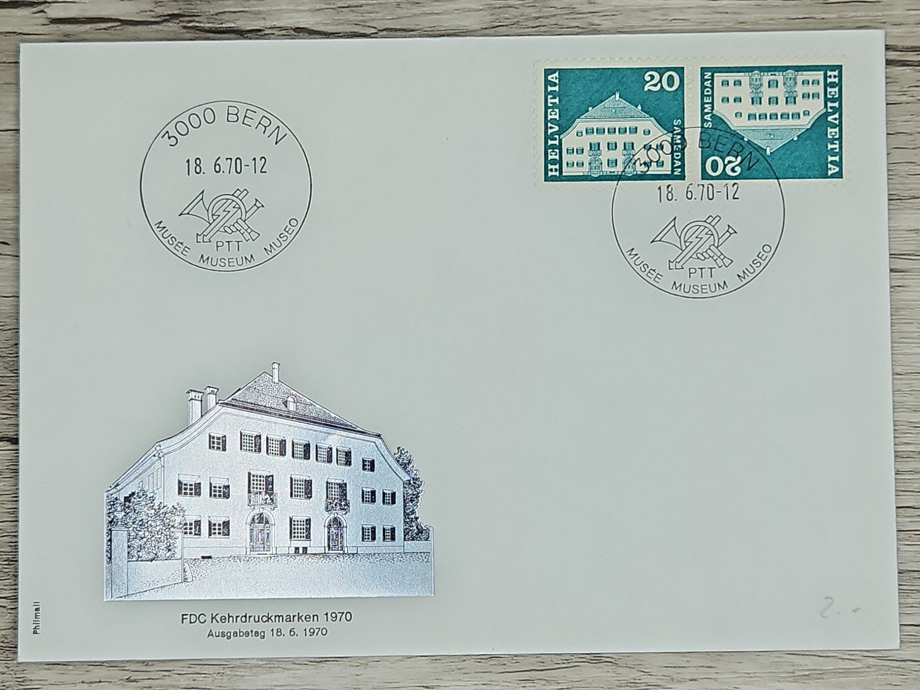 Tutti i francobolli: CL02 Enveloppe + Timbre Suisse 1970 – Usato da Cousset venduto da Patrick_Collections