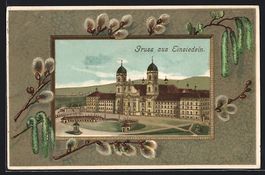 Passepartout-AK Einsiedeln, Blick auf da