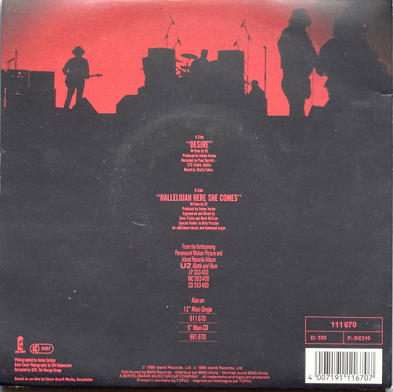 Vinyles: U2 - DESIRE – D'occasion à Poliez-Pittet par Newtown-Records 1
