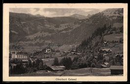 AK Gstaad, Oberbort aus der Vogelschau