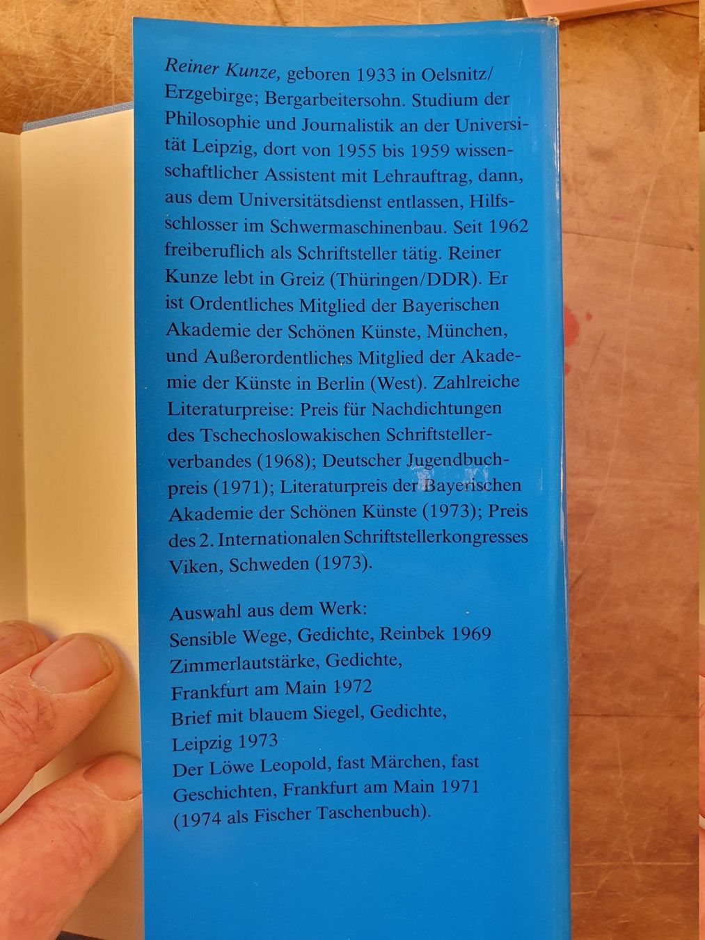 Libri: Die wunderbaren Jahre - Reiner Kunze – Usato da Zürich venduto da loosebone 5