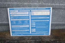 altes FABRIK - BLECHSCHILD massnahmen vergiftungen & verätzu