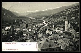 AK Loeche ville, Ortsansicht aus der Vogelschau