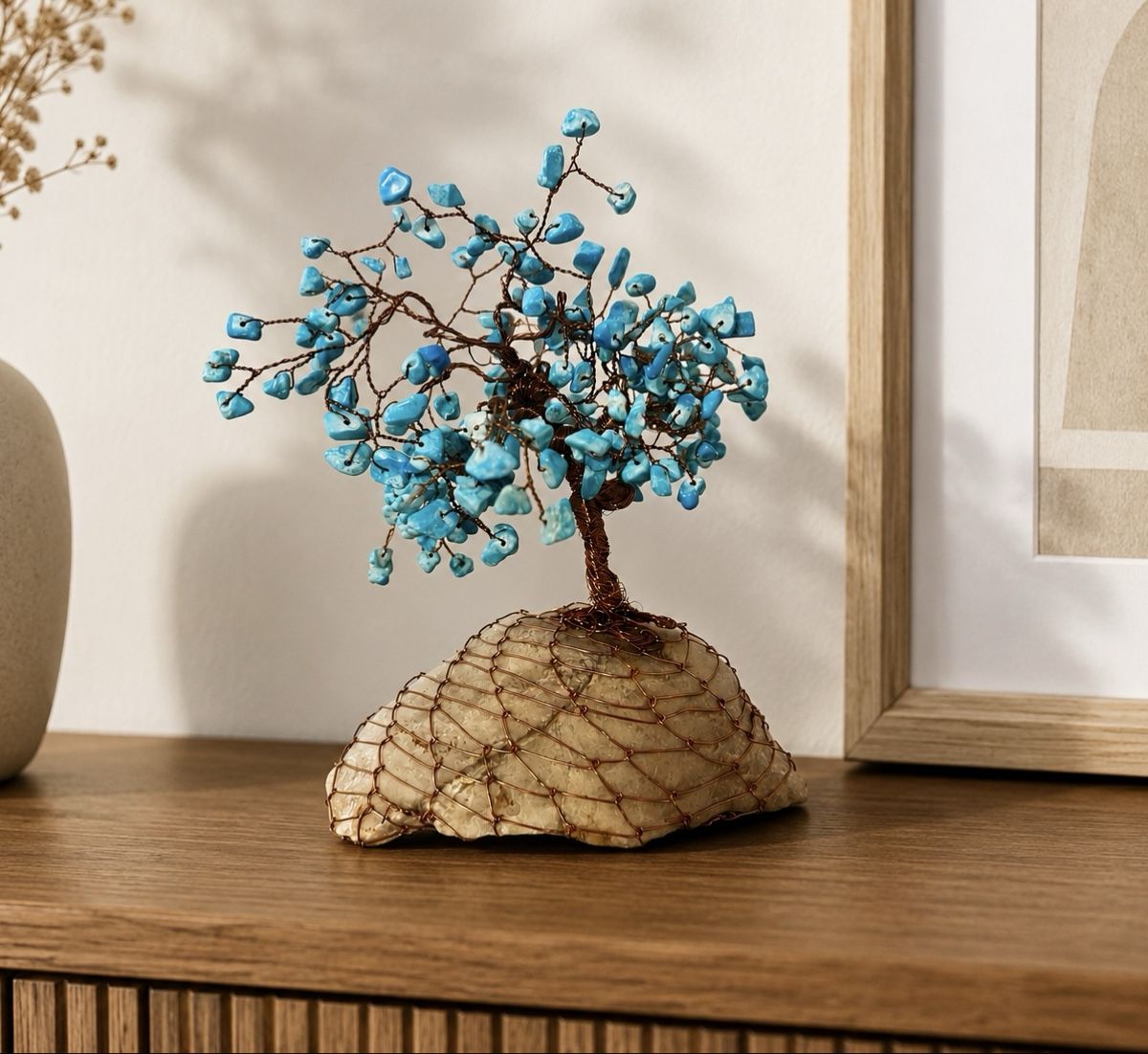 Toutes les décorations: Deko Baum, Lebensbaum mit Steinen handgemacht – D'occasion à Sax par _Kornblume_