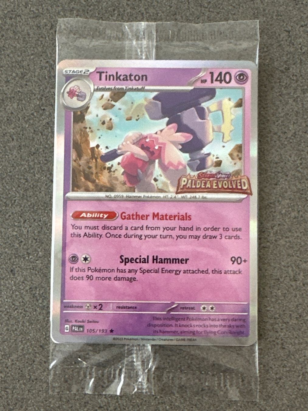 Pokémon Carte collezionabili: Tinkaton Holo Promo Paldea Evolved Stamp Englisch – Nuovo (secondo la descrizione) da Wil SG venduto da 9Nightcrawler9