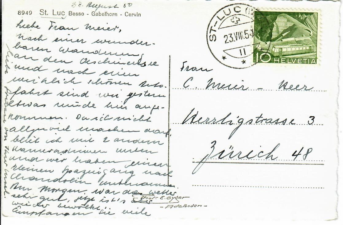 Ansichtskarten: St. Luc 1950 – Gebraucht aus Hochdorf von Ziegel-16 1