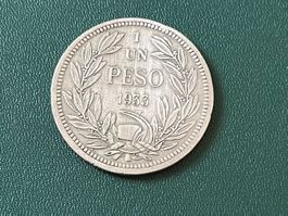 1 UN PESO 1933 Chile Republi