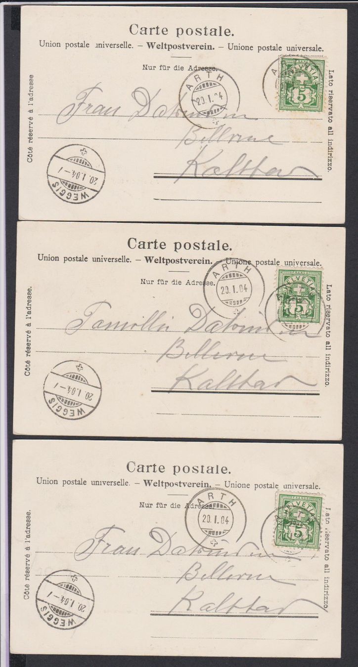 Cartes postales: Arth  SZ   -   3 alte Ansichtskarten  Gemma von Arth 1904 – D'occasion à Vitznau par Ropaku 1