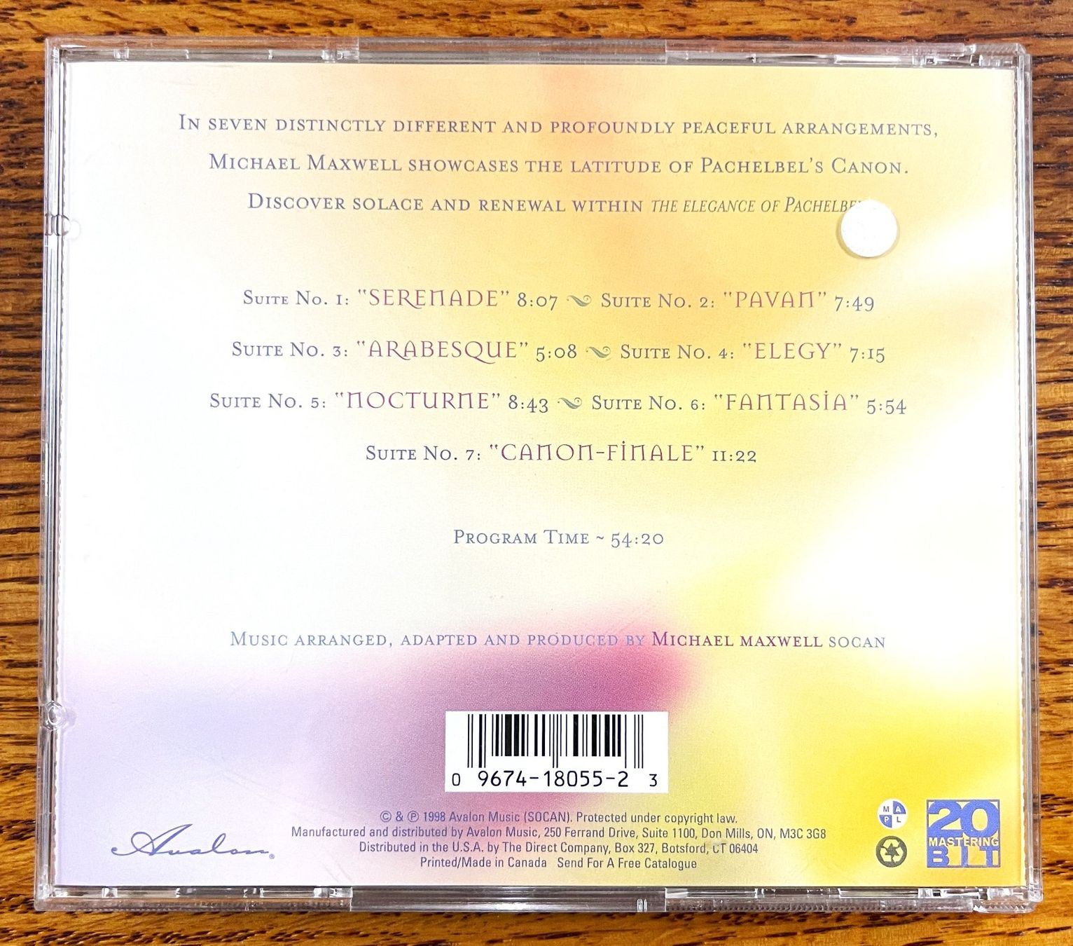 CD: The Elegance of PACHELBEL CD – Usato da Oftringen venduto da Vucki 1