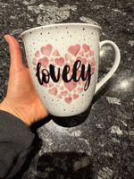 Liebevolle GROSSE Tasse mit Herz Design - Ideal für den Tee!