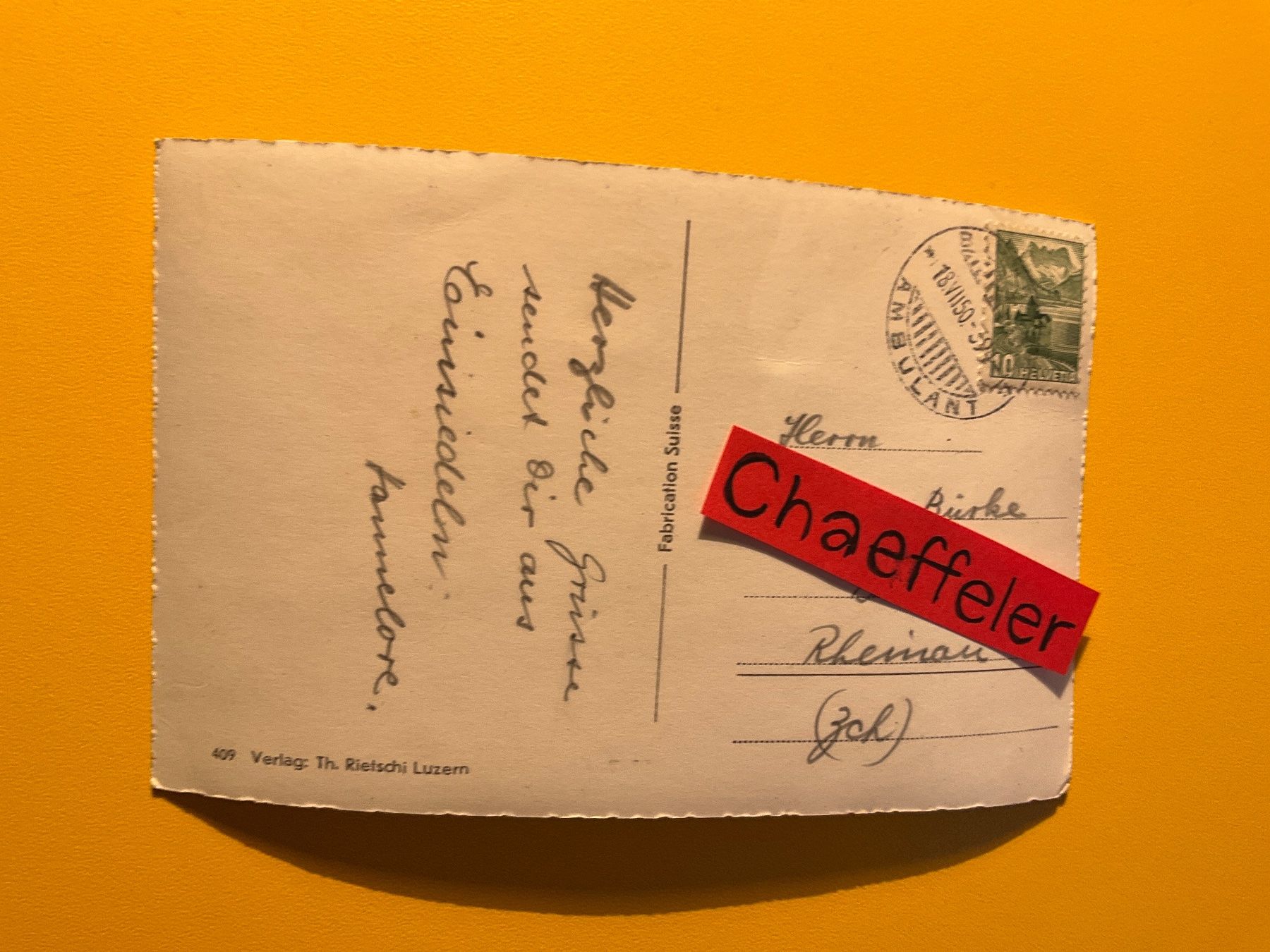 Ansichtskarten: 1950 Einsiedeln – Gebraucht aus Zürich von Chaeffeler 1