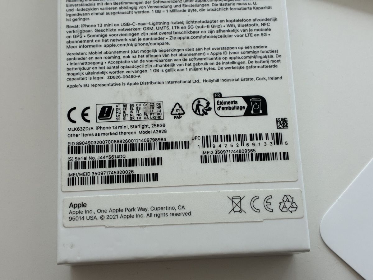 Apple Telefoni cellulari / Smartphones: iPhone 13 mini, starlight, 256GB – Usato da Zürich venduto da ZHCC 1