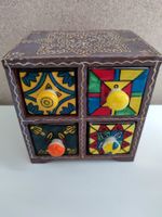 Seltene handbemalte Schmuckschatulle im Boho Style