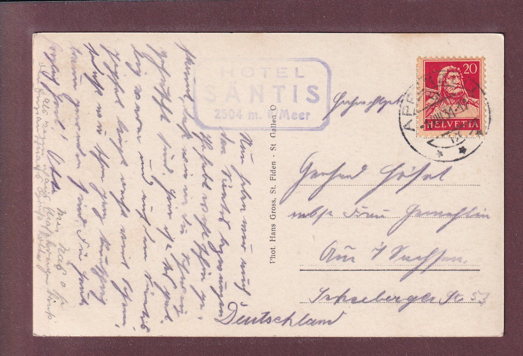 Ansichtskarten: SÄNTIS - Observatorium - 1931 – Gebraucht aus Pully von nicecards 1