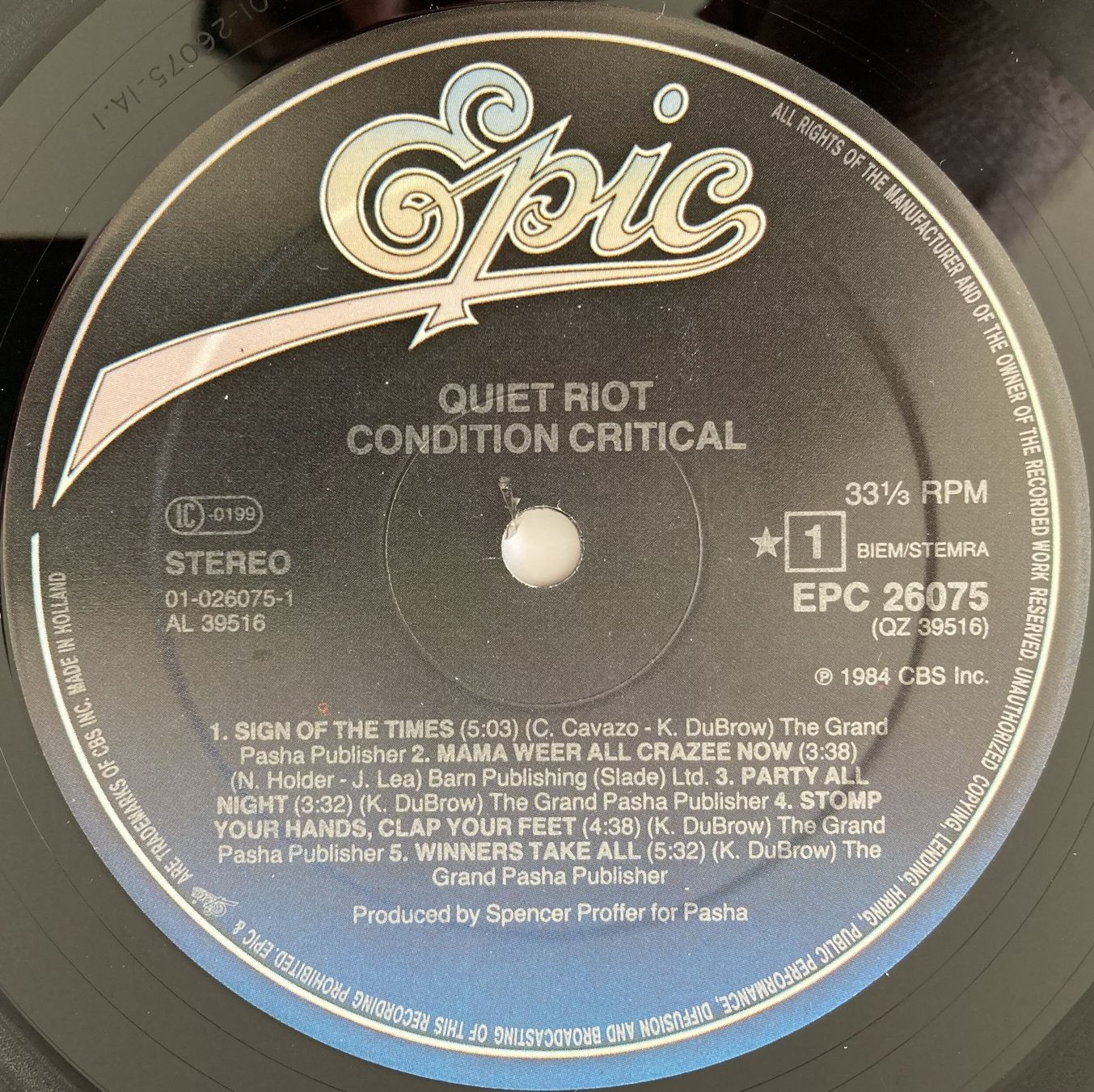 Dischi in vinile: QUIET RIOT - CONDITION CRITICAL – Usato da Bottens venduto da hotter-than-hell 3