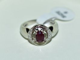 Ring mit Rubin aus Sterling Silber, 6 (52) neu