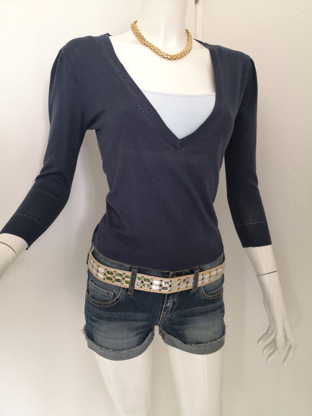 Mango Pullover & Sweatshirts: 🤩2 STK: MANGO STRICK-PULLOVER DUNKELBLAU SEIDE & TOP BLAU – Gebraucht aus Olten von Naja-Twins-Twins 4