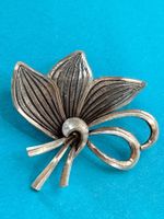 Silber Brosche Blatt Exotisch