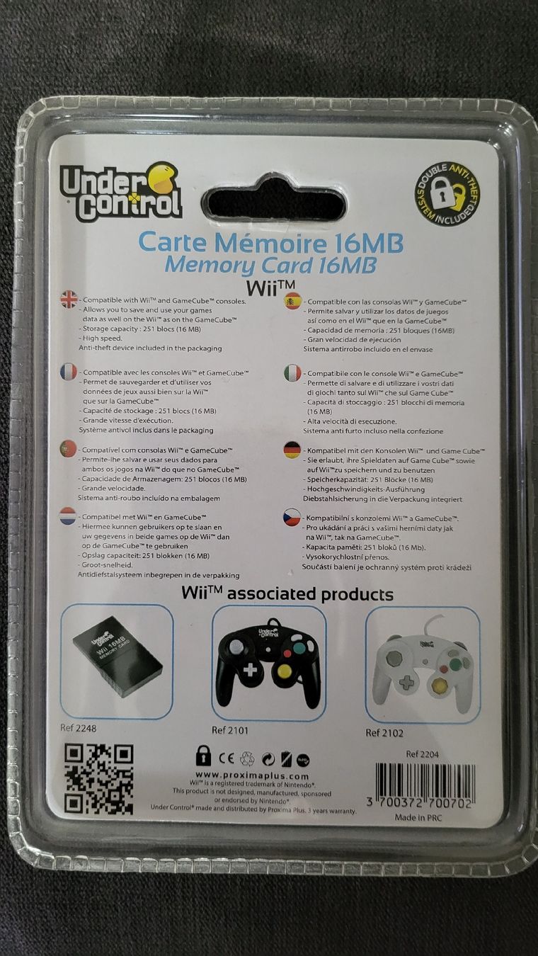 Memory unit & Memory card: Under Control / Memory Card 16 MB. Wii,Gamecube – Nuovo e nell'imballaggio originale da Biel/Bienne venduto da Retrohr 1