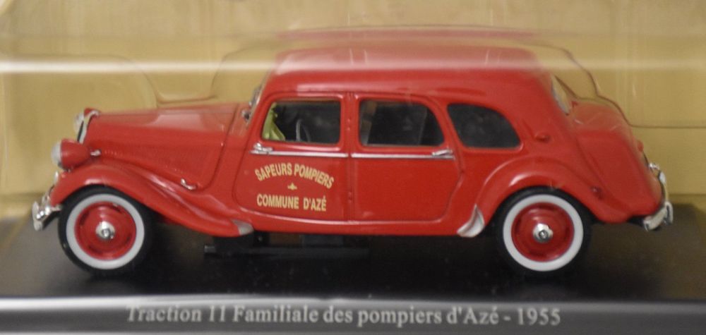 Miniature Citroën Traction 11 Familiale Pompiers D'Aze 1955 - échelle 1/43, Marque Atlas, Occasion Collector