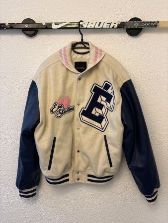 Ere Studios College Jacke beige blau Grösse M gebraucht