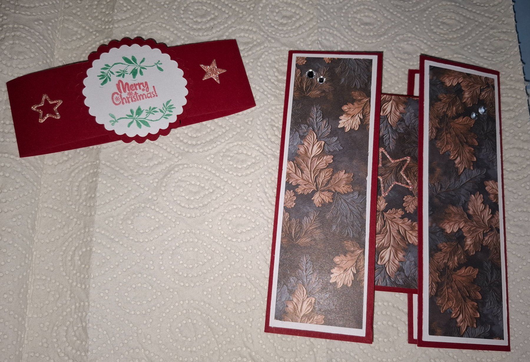 Cartes: Handgemachte Weihnachtskarte mit Kuvert rot – Neuf (Voir description) à Plagne par Reticulum01 5