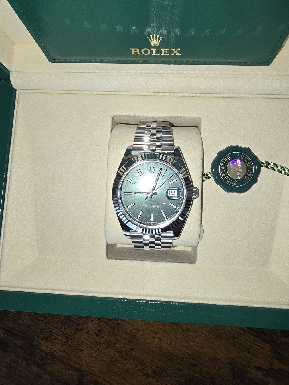 Rolex Orologi: Rolex Datejust 41 Oyster Minzgrün – Nuovo e nell'imballaggio originale da Interlaken venduto da Antonia_G 1