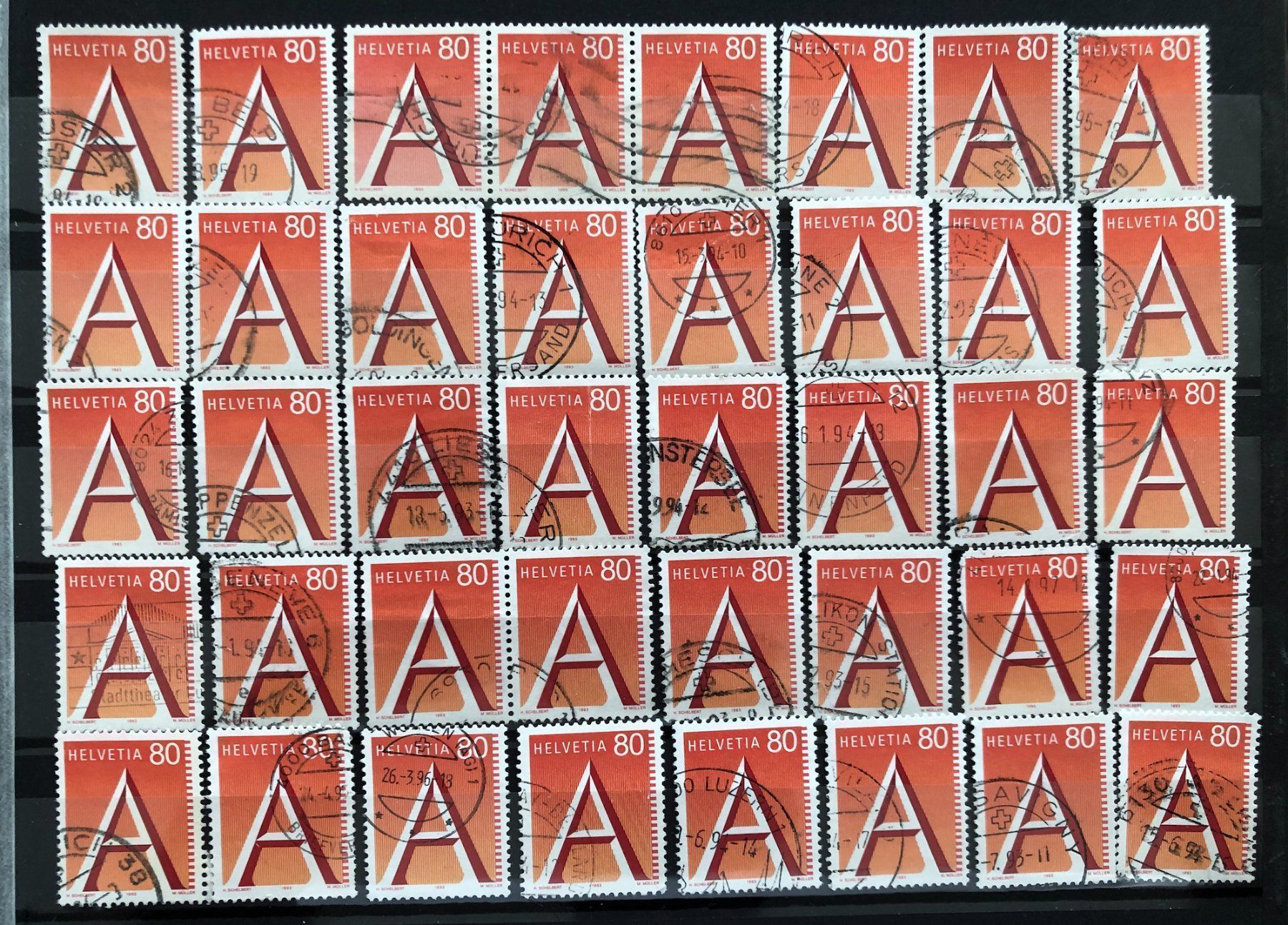 Alle Briefmarken: Nr.838 mit Stempel 40 Stück – Gebraucht aus Aarau von Billa007