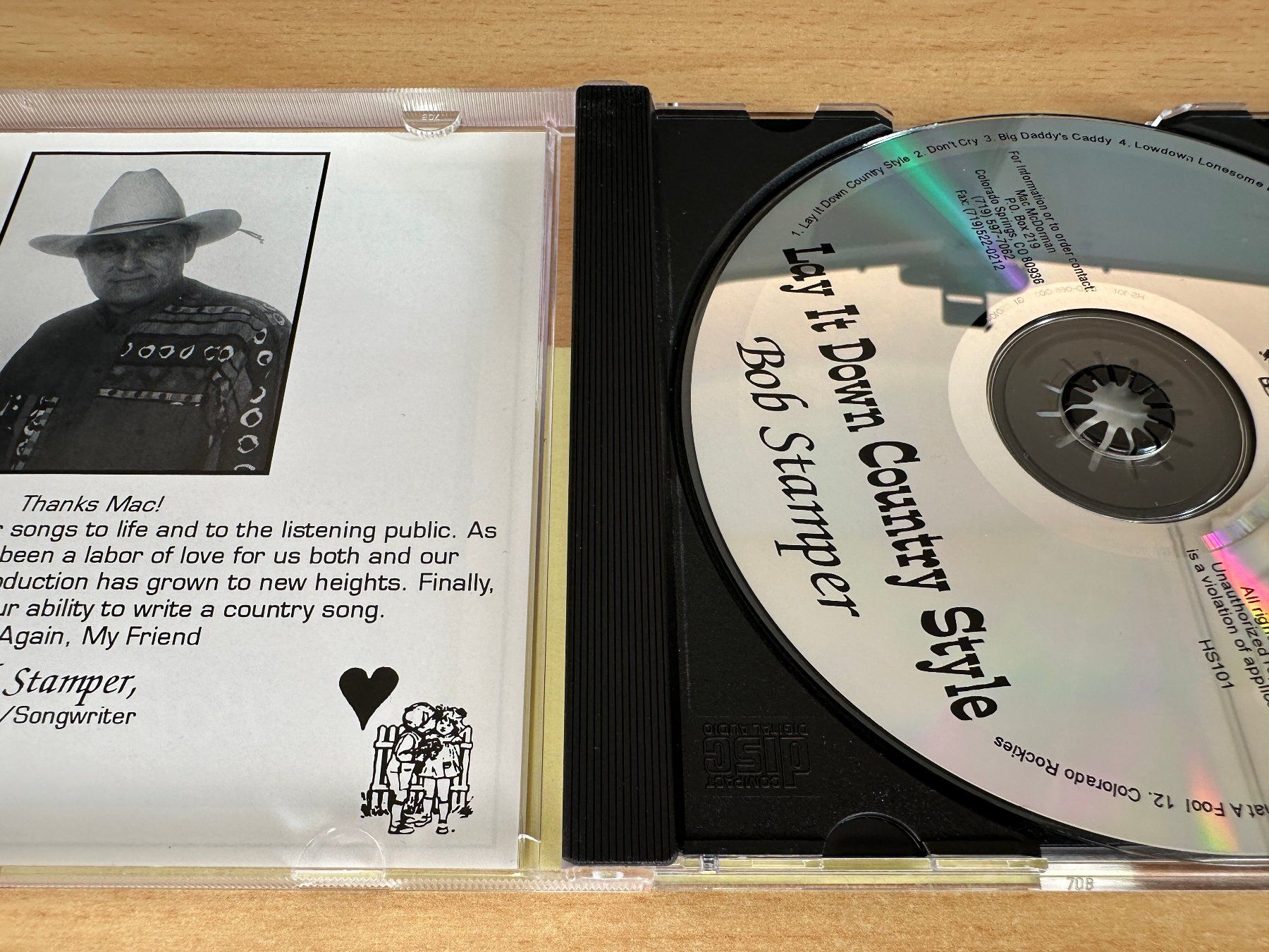 CD: Bob Stamper – Lay It Down Country Style – Usato da Rikon im Tösstal venduto da Alpenmutz 2