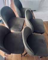 5 Esszimmerstühle Samt olivgrün