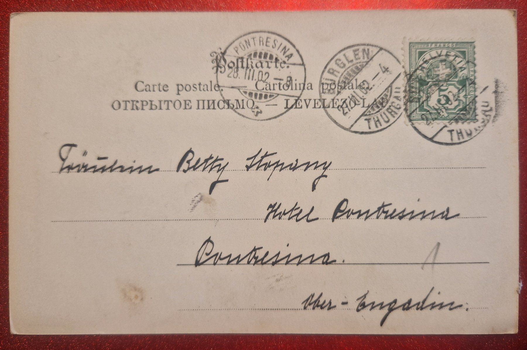Cartoline postali: Jugendstil bezaubernde Dame 1902 – Usato da Melchnau venduto da Arthurius 1
