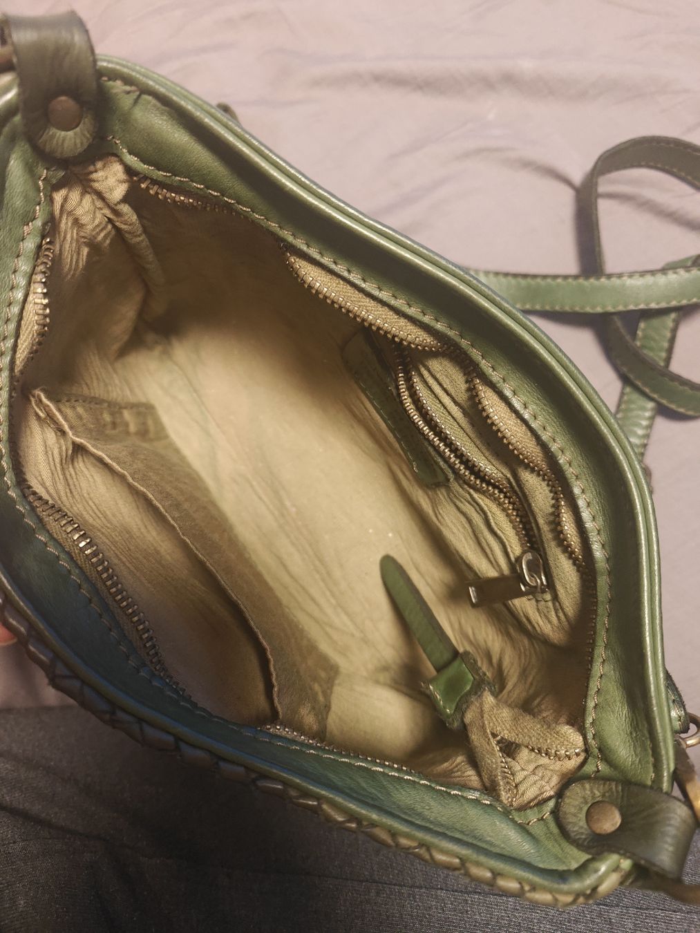 Borse da donna: italienische Lederhandtasche grün – Usato da Menzingen venduto da tschey-tschey 2